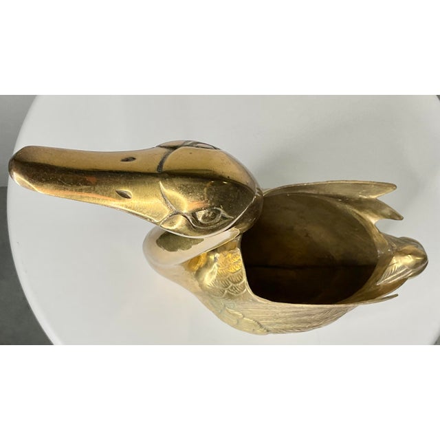 Brass Vintage Brass Swan Planter For Sale - Image 8 of 12