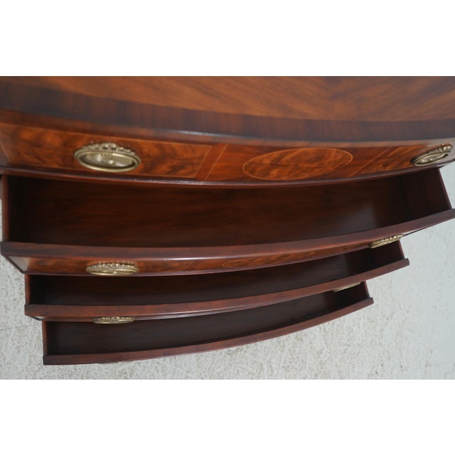 Theodore Alexander Theodore Alexander Bow Front Mahogany Chest For Sale - Image 4 of 18