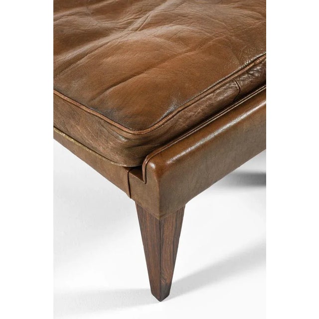 Set of Lounge Chair and Stool in Rosewood and Brown Leather attributed to Illum Wikkelsø, 1960s For Sale - Image 6 of 11