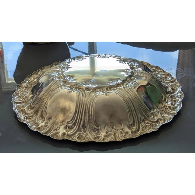 Vintage Silverplate Console Bowl Similar to Gorham Versailles Serving Bowl For Sale - Image 4 of 4