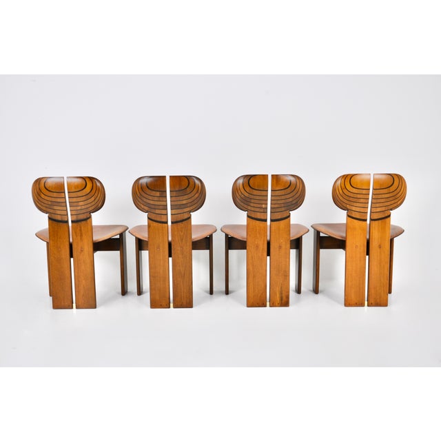 1970s Africa Dining Chairs attributed to Afra & Tobia Scarpa for Maxalto, 1975, Set of 4 For Sale - Image 5 of 15