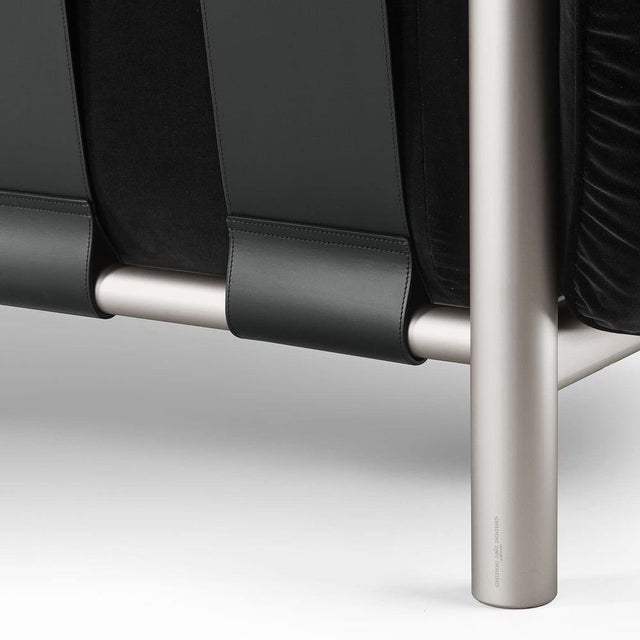 Flo Four-Seater Black Fabric Sofa by Lorenza Bozzoli For Sale - Image 4 of 6