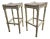 Vintage Rustic European Rush Seat Painted Bar Stools - Set of 2 For Sale