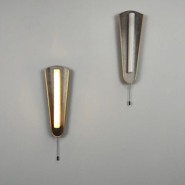 Mid-Century Modern Mid-Century Gilt Wall Lights from Erco, Germany, 1950s, Set of 2 For Sale - Image 3 of 8