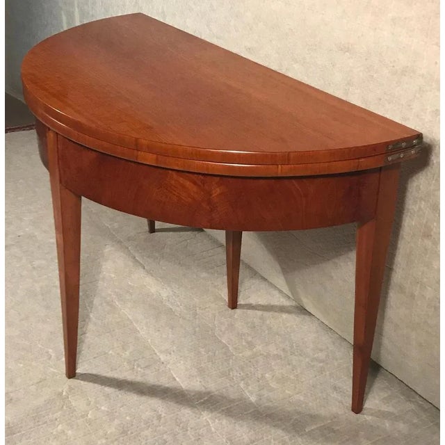 Early 19th Century Biedermeier Demi-Lune Cherrywood Table, Germany, 1820s For Sale - Image 5 of 7