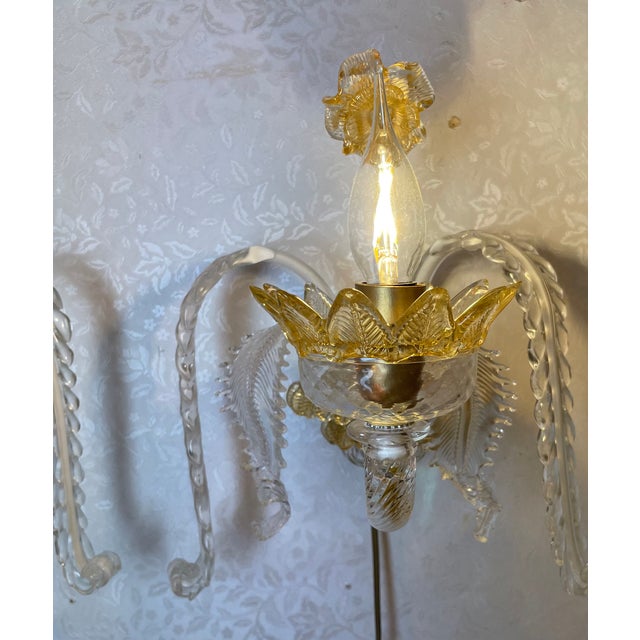 Barovier & Toso Murano Sconces in the style of Barovier & Toso, 1980s, Set of 2 For Sale - Image 4 of 15