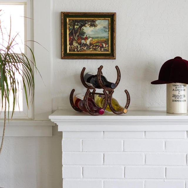 Custom Made St Croix Forge Horseshoe Wine Holder Forest Lake Minnesota For Sale - Image 6 of 11