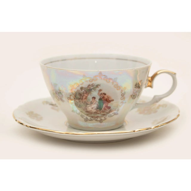 1970s Circa 1970s Kahla 22k Gold German Porcelain Tea Set for Six- 21 Pieces For Sale - Image 5 of 12