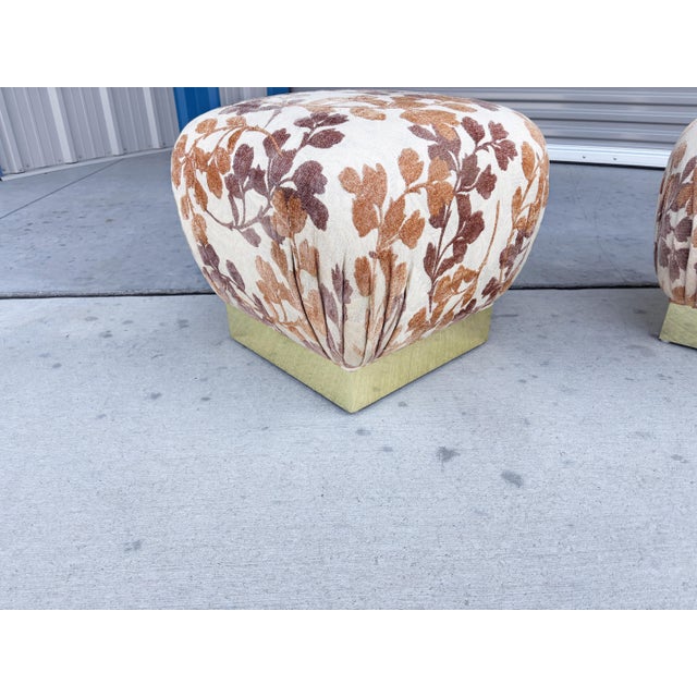 1970s 1970s Pair of Mid Century "Poufs" Ottomans Attributed to Marge Carson For Sale - Image 5 of 10