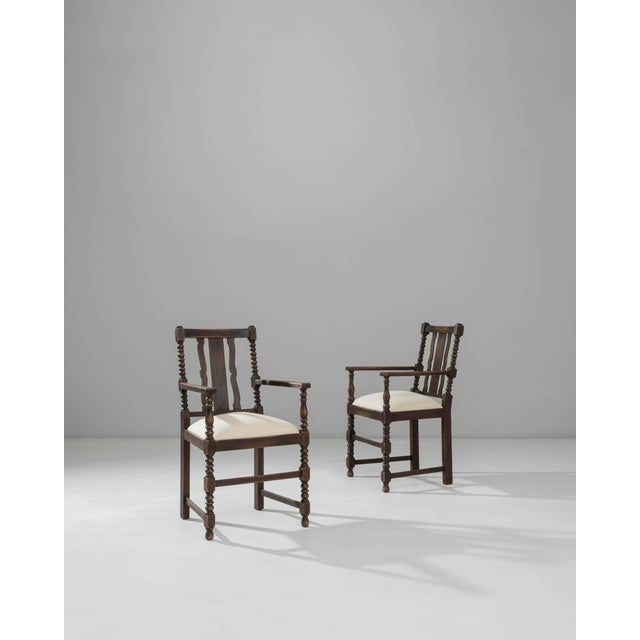 20th Century French Baroque Wooden Armchairs With Upholstered Seats - A Pair For Sale - Image 16 of 18
