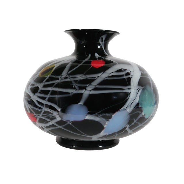 Glass Versace & Archimede Seguso Murano Blown Glass Footed Vase For Sale - Image 7 of 10