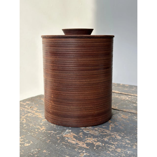 Carl Auböck Vintage Stacked Leather + Cork Humidor / Vessel by Gardner-Kates, Circa 1950s For Sale - Image 4 of 11