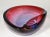 Elegant Italien sculptural hand-blown Murano art glass decorative bowl, Ashtray in dark pink, blue, and clear tone. The...