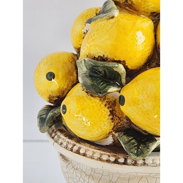 Canary Yellow Vintage Lemon Ceramic Topiary For Sale - Image 8 of 12