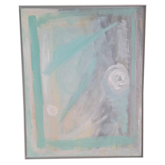 Spanish Postmodern School Artist, Pastel Abstract Composition, Oil Painting, 1990s For Sale