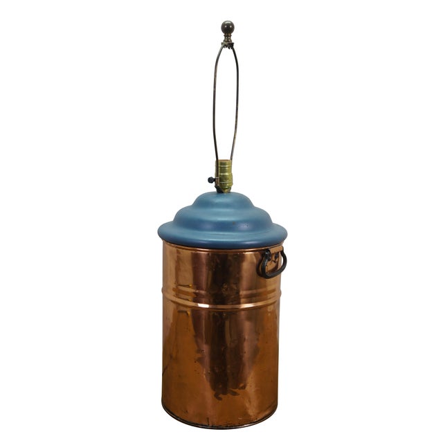 Victorian Antique Country Farmhouse Copper Boiler Still Tank Table Lamp 30" For Sale - Image 3 of 13