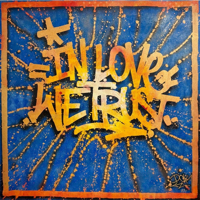 DOK, Large French Street Art Mixed Media Graffiti Painting DoK In Love We Trust, 2021 For Sale - Image 12 of 13