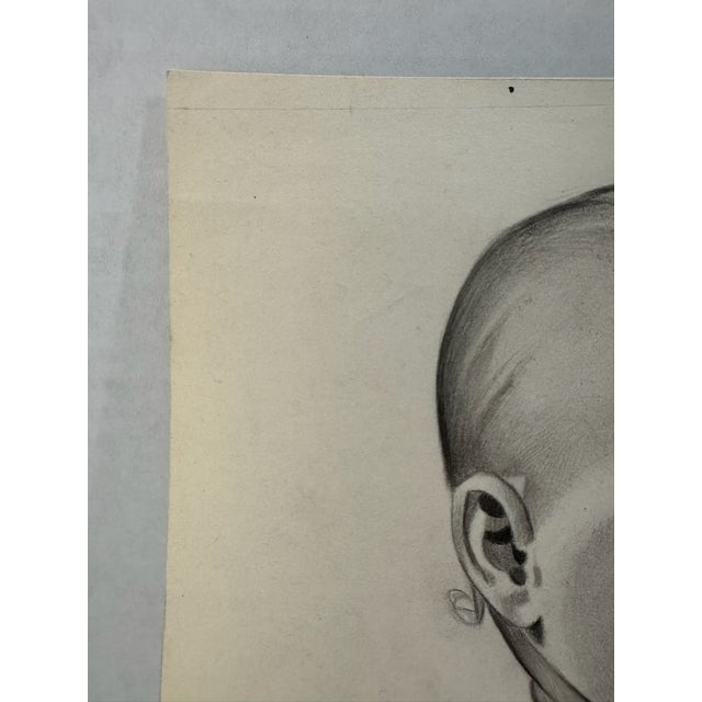 1940s Original Signed Graphite Illustration of Child Holding Puppy, 11.5 × 9 In. For Sale - Image 4 of 6