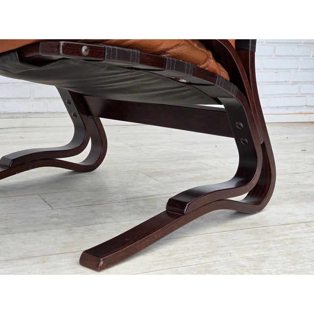 Vintage Norwegian Lounge Chairs with Ottoman by Else & Nordahl Solheim for Rybo Rykken & Co, 1970s, Set of 3 For Sale - Image 13 of 18