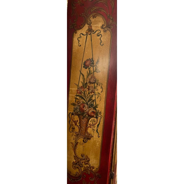 Italian Venetian Rococo-Style Painted Secretary Cabinet-Mirrored Doors, C. 1930s For Sale - Image 9 of 14