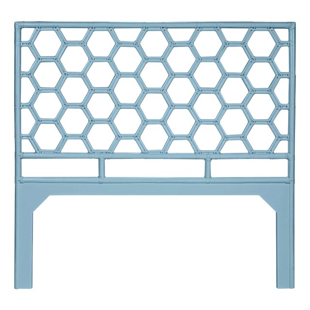 Honeycomb Headboard Queen, Pool Blue For Sale