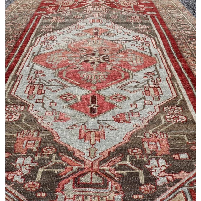 Tribal Antique Persian Hamadan Rug With Colorful Geometric Medallion 3'6 X 6'6 For Sale - Image 3 of 9