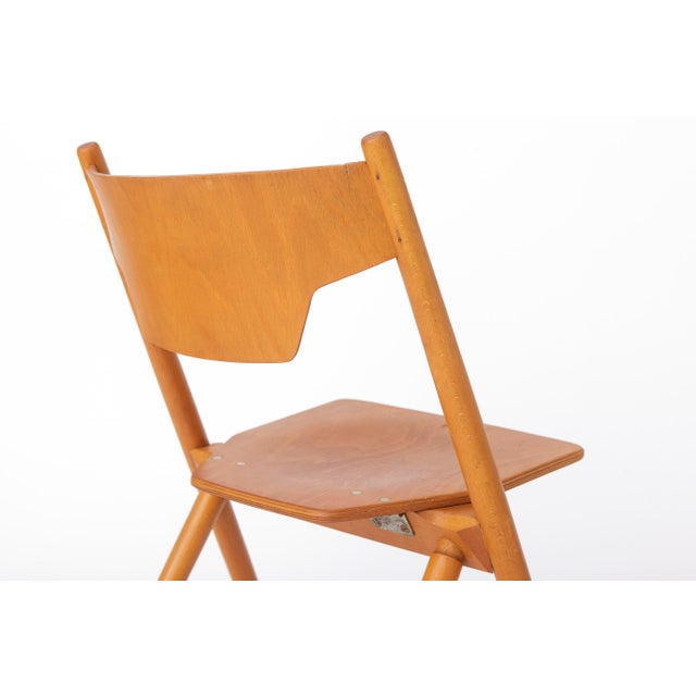 Wood Vintage German Hiller Folding Chair in Beech, 1970s For Sale - Image 7 of 13