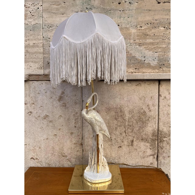 Art Deco Ceramic and Brass Lamp, 1930s For Sale - Image 6 of 9