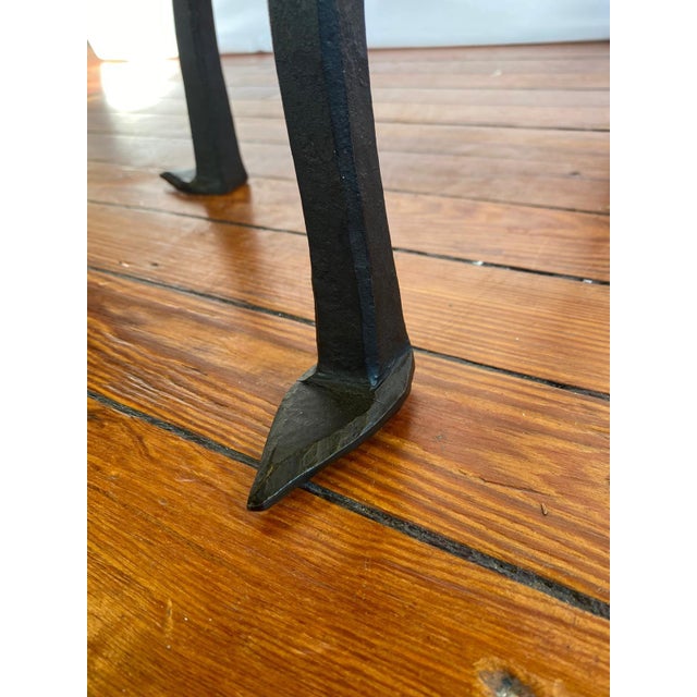 Hand-Forged Wrought Iron Andirons, a Pair For Sale - Image 4 of 9