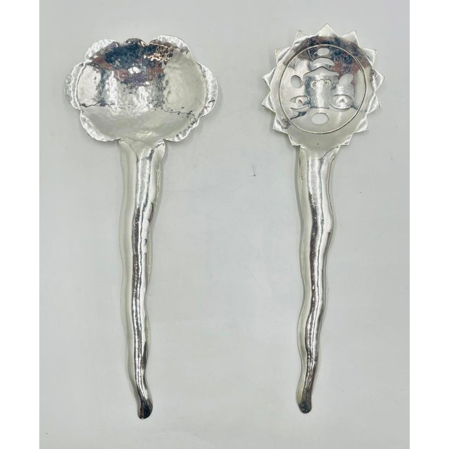 1980s Emilia Castillo Sun & Cloud Serving Utensils, Hand Signed, Mexican Modern Design For Sale - Image 10 of 18