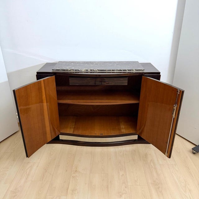 Art Deco Sideboard in Macassar, Marble & Chrome, France, 1930 For Sale - Image 3 of 18