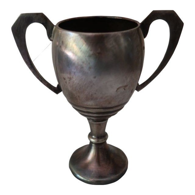Antique Art Deco Silver-Plated Miniature Trophy Loving Cup — 1920s–1940s For Sale