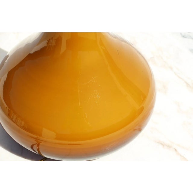 Italian Mid-Century Orange-Amber Murano Glass Table Lamp For Sale - Image 9 of 13