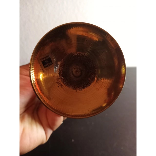 Solid Brass Ruffled Edge Bud Vase, Made in India Chairish