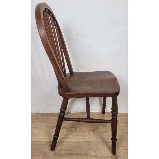 Vintage English Hoop Back Kitchen Chair in Elm and Birch, 1930s For Sale - Image 15 of 18