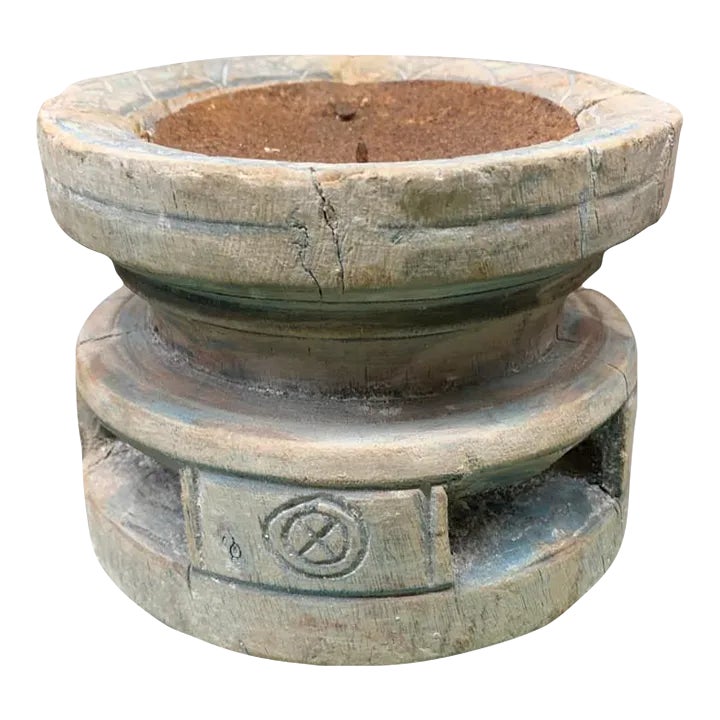 Vintage Indian Seed Extractor Candle Holder | Chairish