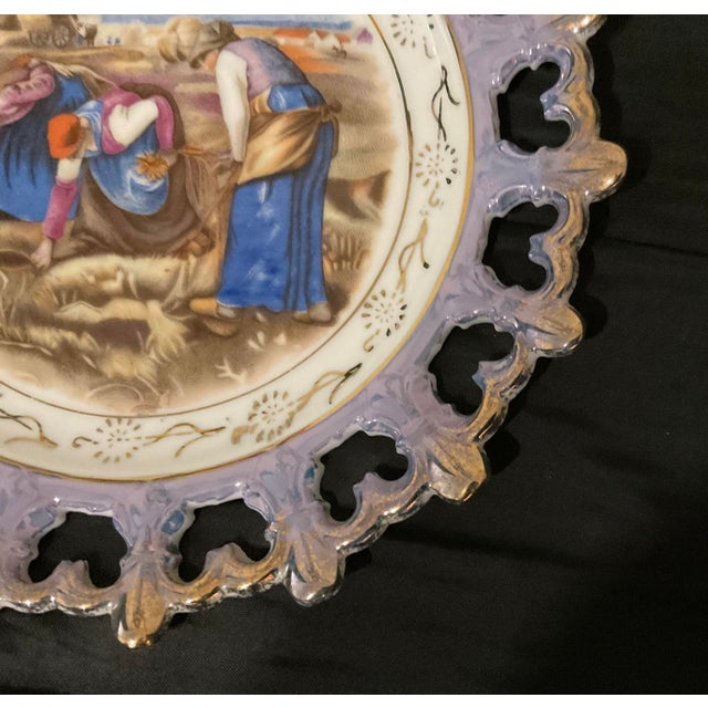 Vintage Reticulated Porcelain Wall Plate, 1960s For Sale - Image 3 of 11