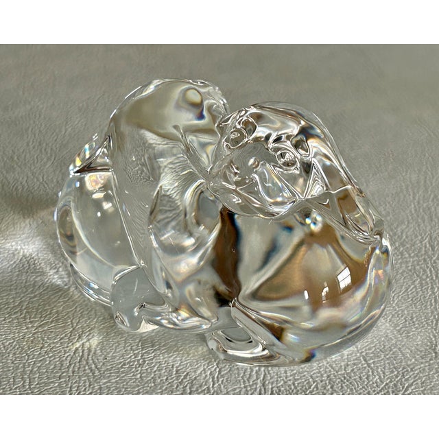 Vintage Steuben Signed Crystal Paperweight Puppy Love For Sale - Image 9 of 14