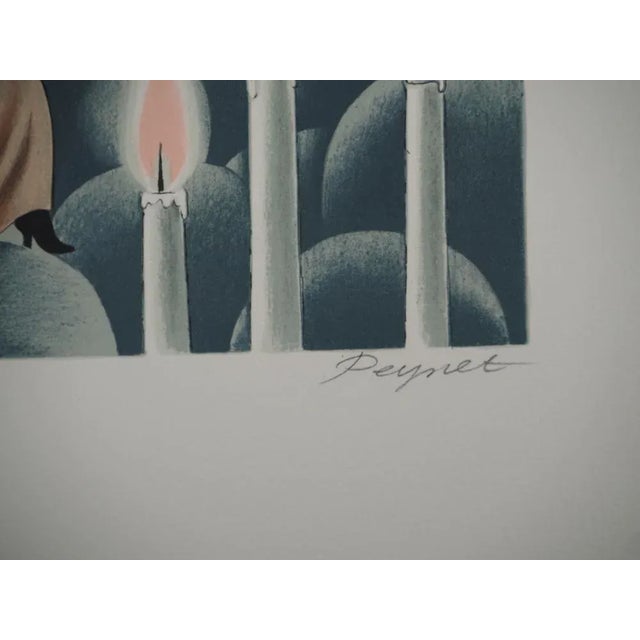 Modern Raymond Peynet, Entrance to Paradise, Original Signed Lithograph For Sale - Image 3 of 6