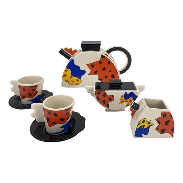 Coffee Service by Bottega Laurentia for Studio Lampo, 1980s, Set of 5 For Sale