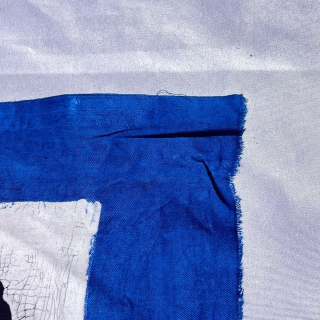 Early 20th Century Blue African Handprinted Table Runner For Sale - Image 12 of 12