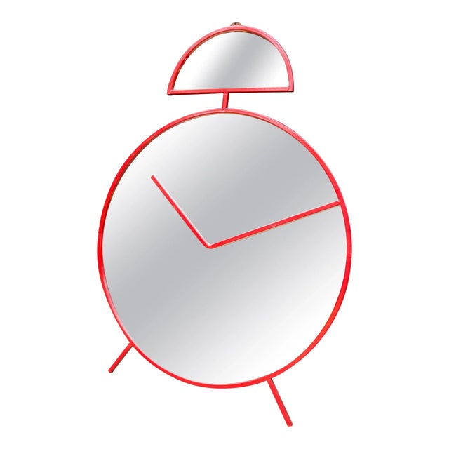 Large Alarm Clock Shaped Wall Mirror For Sale - Image 11 of 11