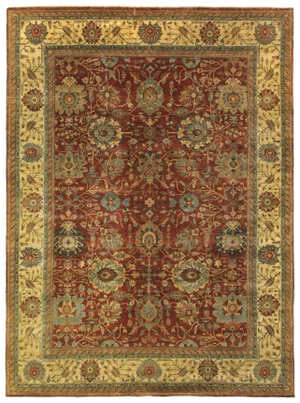 Fine Serapi Hand knotted Wool Rust/Light Gold Rug-8'x10'"