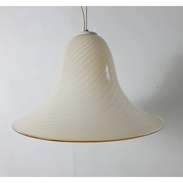 Gold Murano Glass Swirl Pendant Lamp, Italy, 1970s For Sale - Image 8 of 10