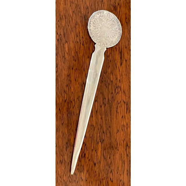 18th Century Maria Theresa Austria-Habsburg 1780 Silver Coin Letter Opener For Sale - Image 9 of 10