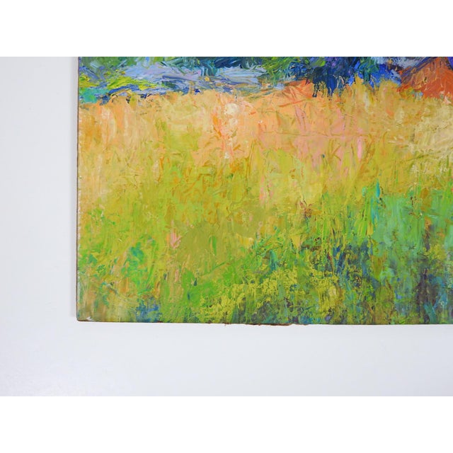 Late 20th Century Impressionist Landscape With Red Barn Painting For Sale - Image 4 of 7