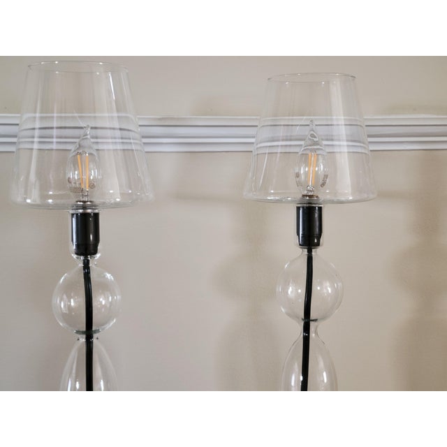 Les Héritiers Hand-Blown Glass Lamps - a Pair For Sale - Image 4 of 11