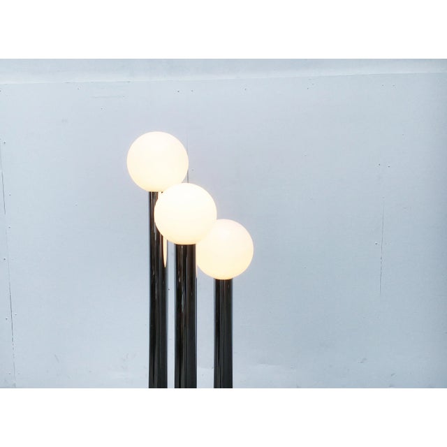 Mid-Century Modern Vintage German Space Age Glass & Metal Floor Lamp, 1970s For Sale - Image 3 of 18