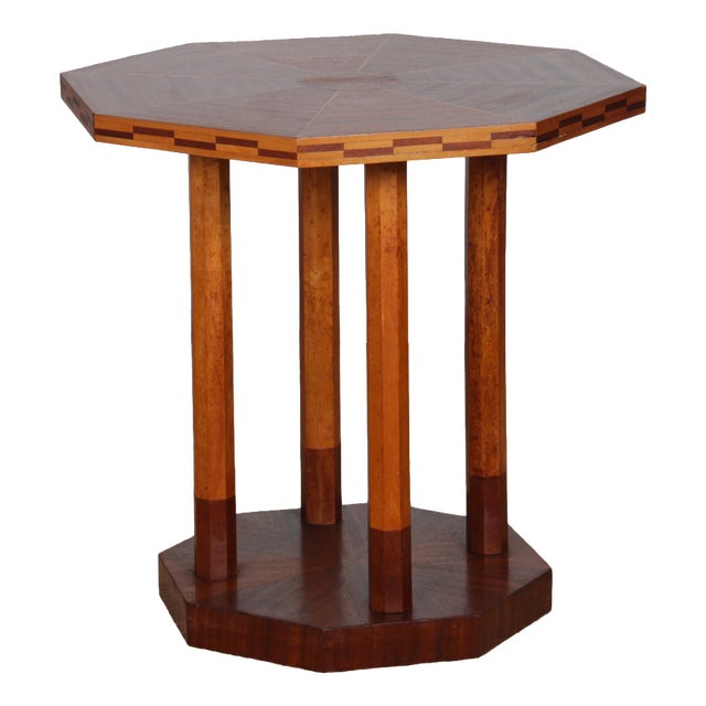 Art Deco Wooden Side Table, 1930s For Sale