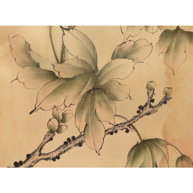 C. 1950s Vintage Chinese Watercolor Scroll Painting of Peony Flower on Silk For Sale - Image 4 of 9